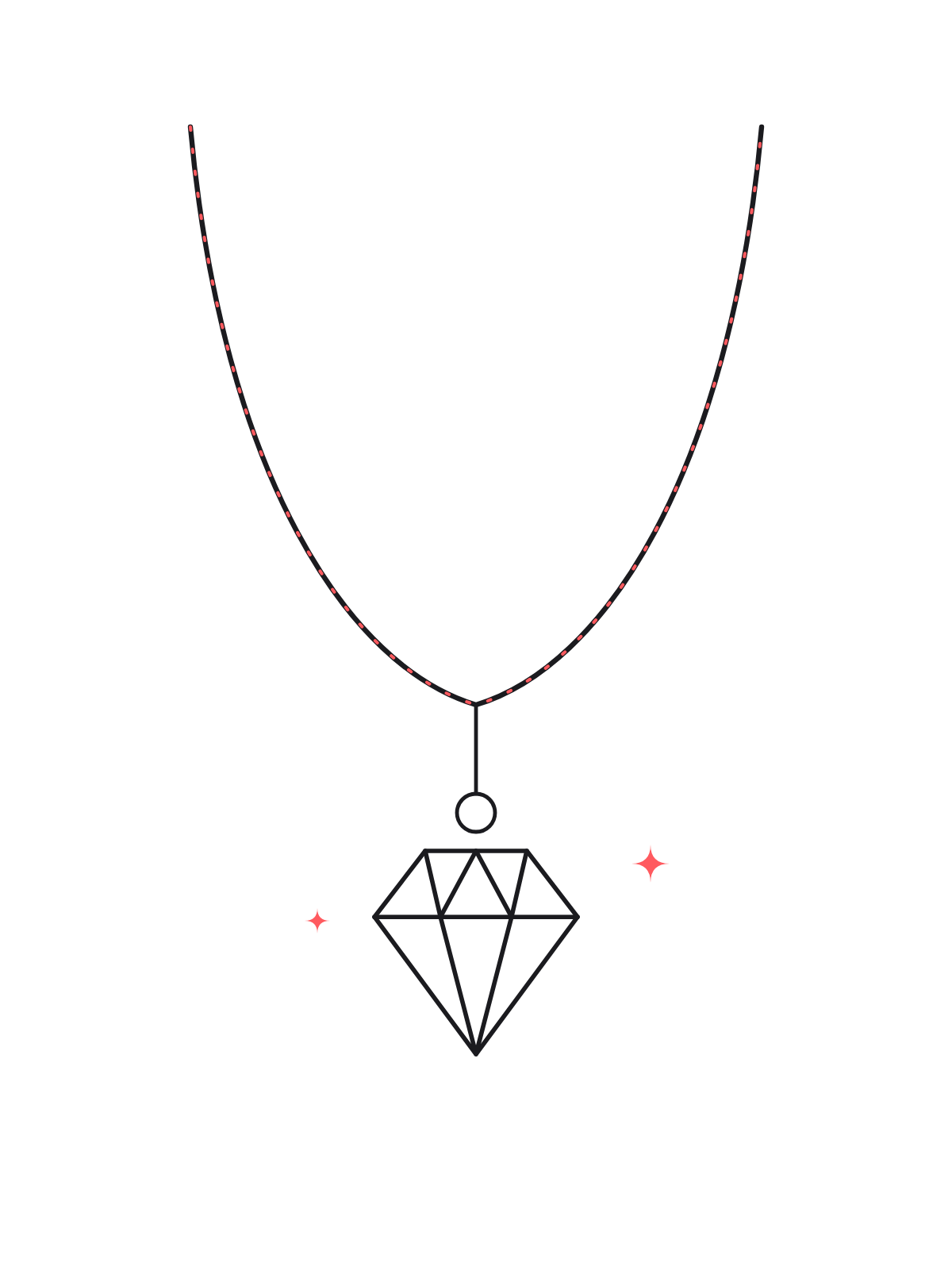Bubble Necklace — line drawing